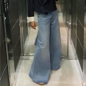 ZARA NWT Z1975 HIGH RISE WIDE LEG JEANS